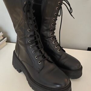ASOS Black Combat Lace-Up Boots